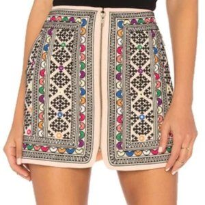 REVOLVE Majorelle Port Skirt in Coral - Embroidered Mini Skirt, size M